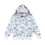 BAPE DOUBLE HOODIE - CAMO WHITE