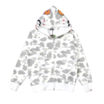 BAPE DOUBLE HOODIE - MILITARY WHITE