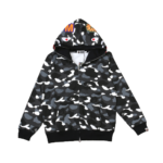 BAPE DOUBLE HOODIE - MILITARY BLACK