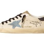 Sup-Star stella in denim e talloncino in pelle grigia