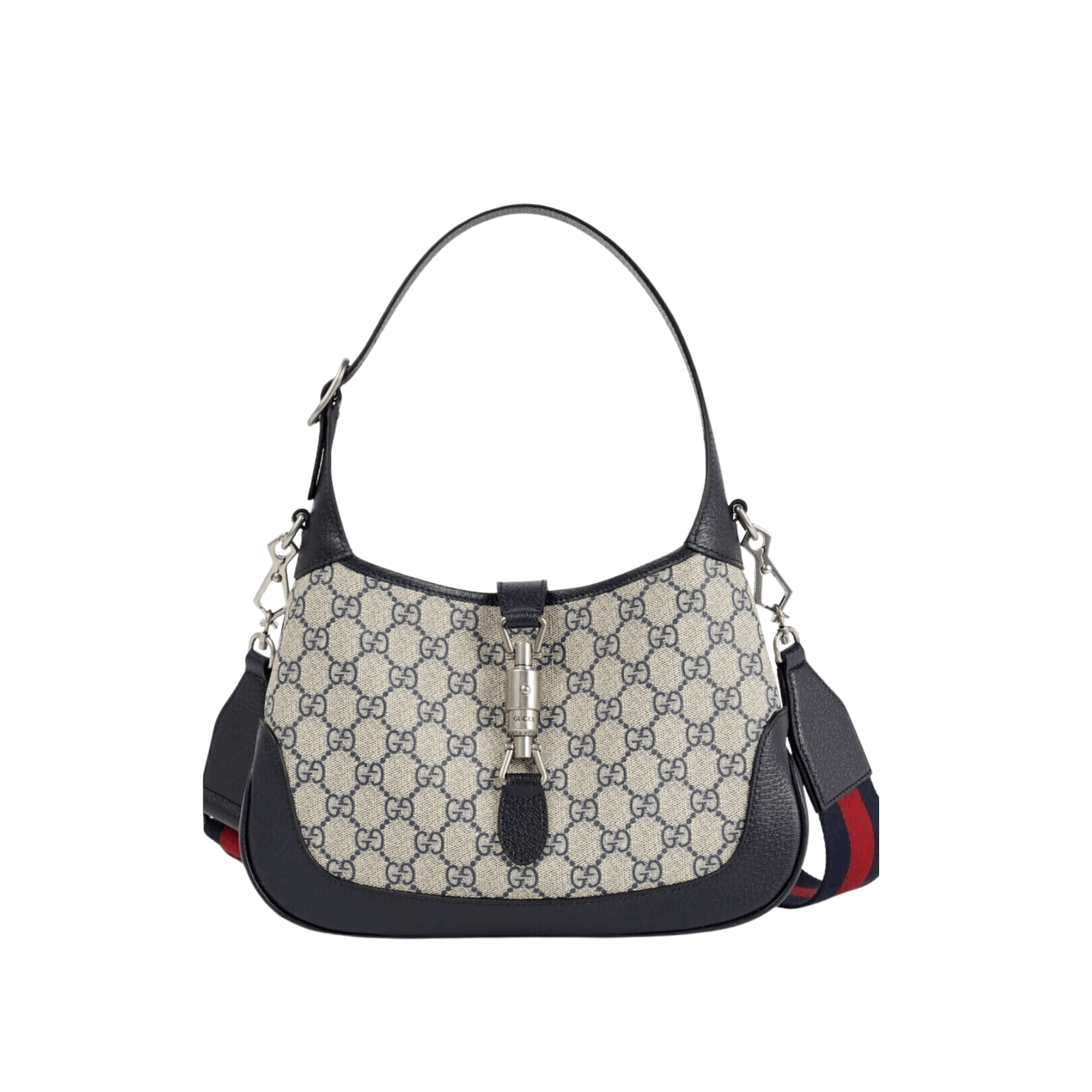 1-31.png BORSA HOBO JACKIE 1961 PICCOLA LOGO GG BEIGE E BLU - Image 1