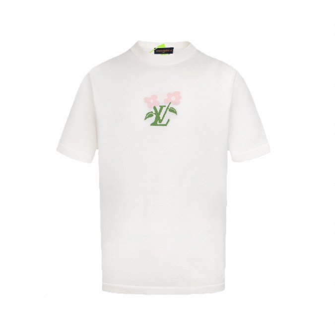 1-58-2.jpg LV T-shirt White Floral Logo - Image 1