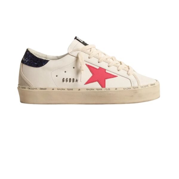 GG Hi Star with fuchsia leather star and blue glitter heel tab