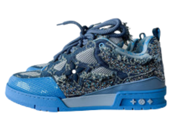 Skate Blue Denim Monogram Crystal