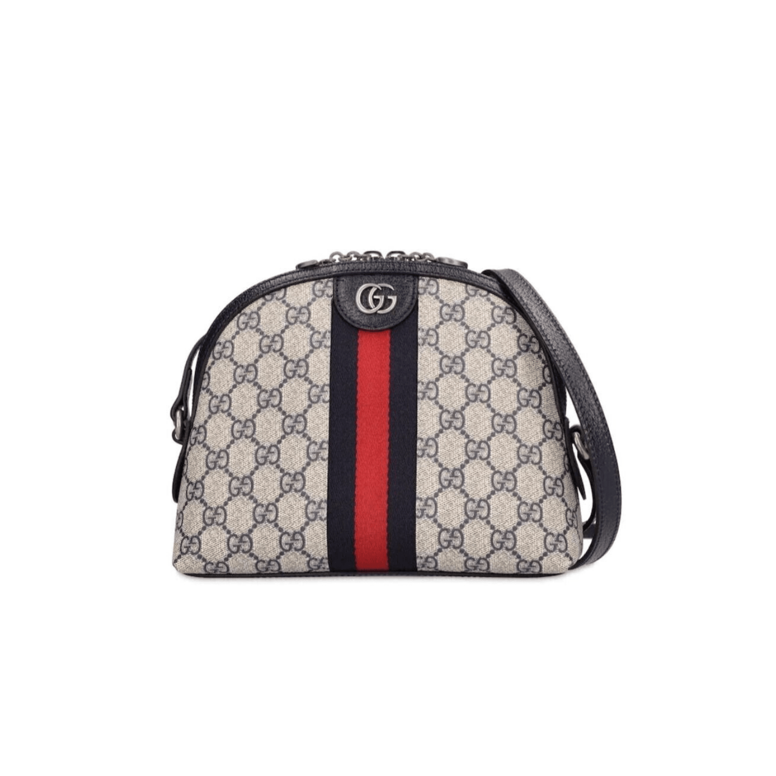 65-3.png BORSA A SPALLA DONNA OPHIDIA GG SUPREME PICCOLA BLU E BEIGE - Image 1