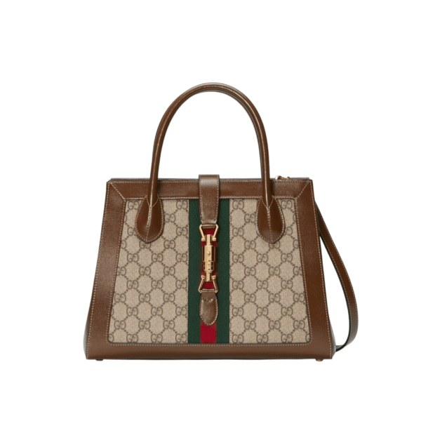 BORSA SHOPPING JACKIE 1961 MEDIA LOGO GG SUPREME BEIGE ED EBANO
