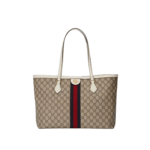 BORSA SHOPPING DONNA OPHIDIA GG SUPREME MEDIA BEIGE ED EBANO