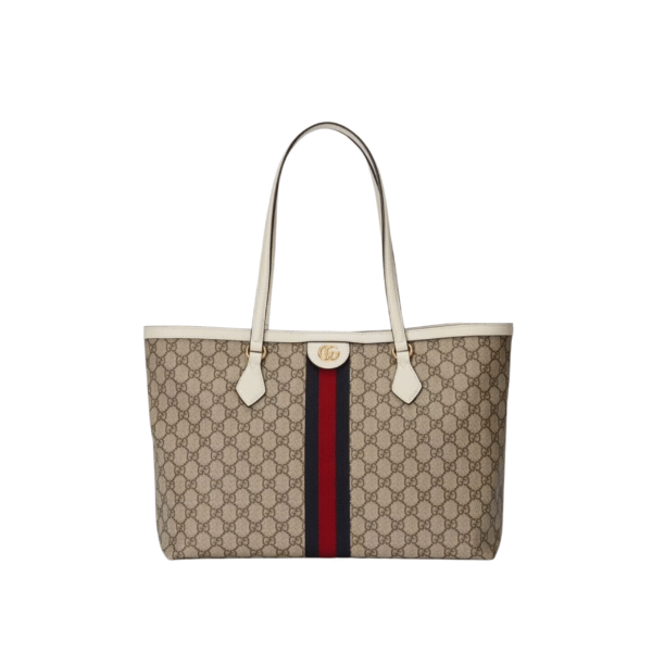 BORSA SHOPPING DONNA OPHIDIA GG SUPREME MEDIA BEIGE ED EBANO