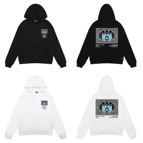AMR Bandana Hoodie Black White