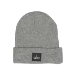 AY Oatmeal Ash Notable Beanie With Dark Gray Label
