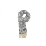 CD Cashmere Oblique Logo Print Fringed Scarf Gray