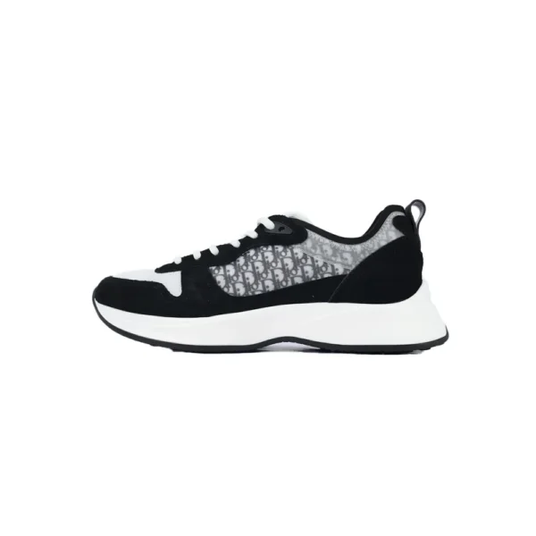 CD Runner Black Suede White Technical Mesh Oblique Canvas