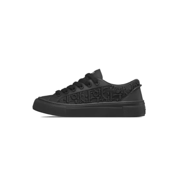 CD Sneaker Black Smooth Calfskin Oblique Raised Embroidery