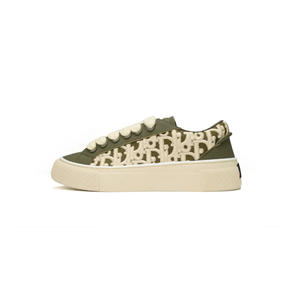 CD-Sneaker-Khaki-Smooth-Calfskin-Oblique-Raised-Embroidery-1.webp CD Sneaker Khaki Smooth Calfskin Oblique Raised Embroidery - Image 1