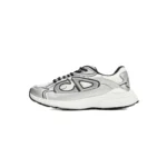 CD White Mesh Silver Tone Metallic Calfskin