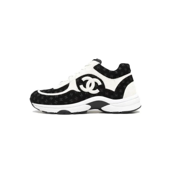 CH CC Embossed Logo Black White Suede