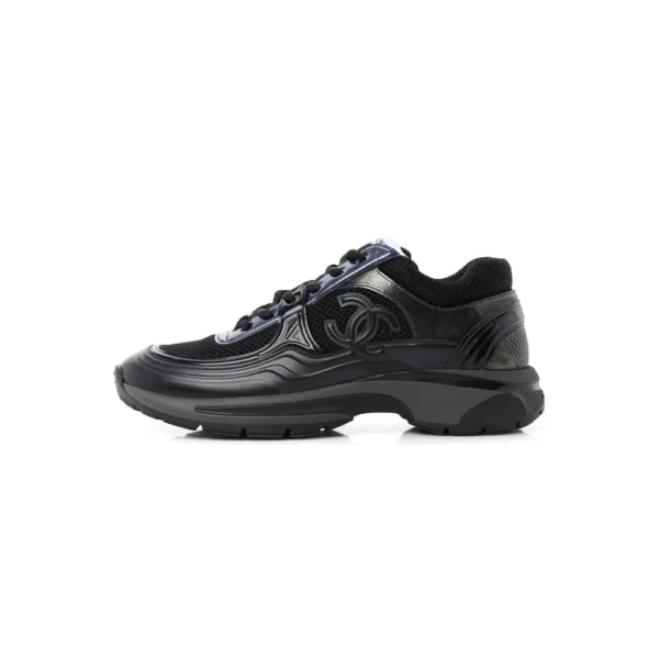 CH Women’s CC Low-Top Sneakers Fabric And Laminated Leather Black