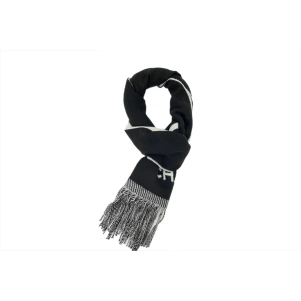 CHNL Cashmere Fringe Scarves Black And White