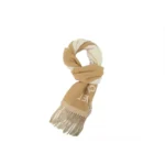 CHNL Cashmere Fringe Scarves White And Brown