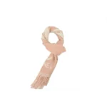 CHNL Cashmere Fringe Scarves White And Pink