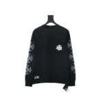 CHRM HRTS Back Damaged Horseshoe Crewneck Long Sleeve T Shirt Black