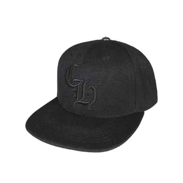 CHRM HRTS CH Cross Flat Snapback Hat Triple Black