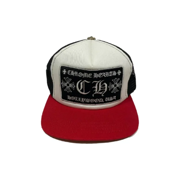CHRM HRTS CH Hollywood Trucker Hat Red Black White