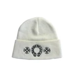 CHRM HRTS Cream White Horseshoe Beanie