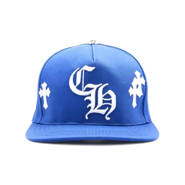 CHRM HRTS Cross Patch Baseball Hat Blue