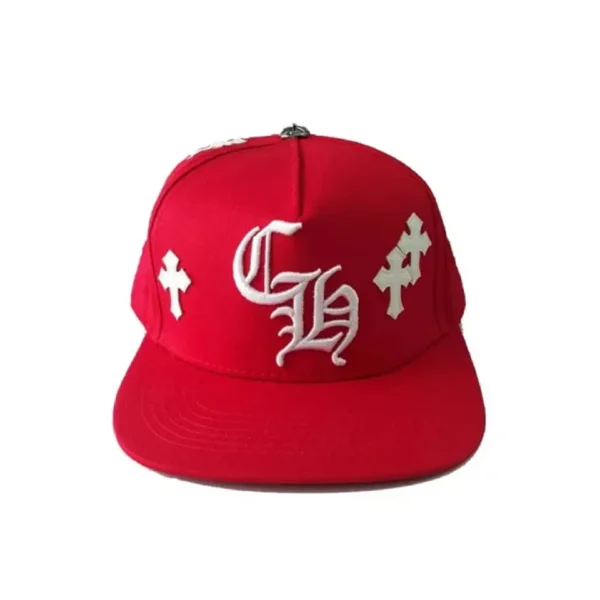 CHRM HRTS Cross Patch Baseball Hat Red