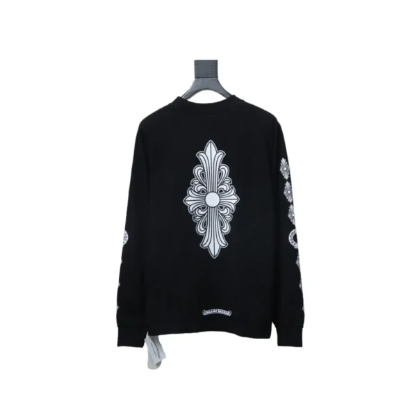 CHRM HRTS Fleur Cross Long Sleeve T Shirt Black