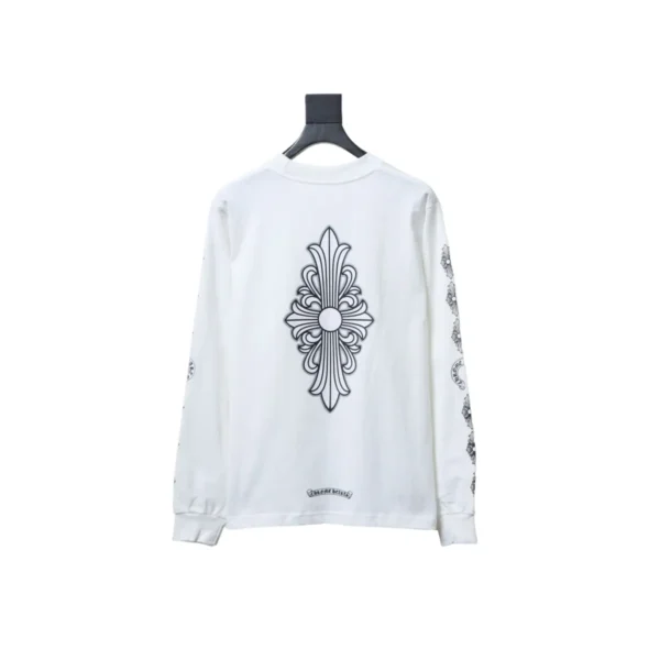 CHRM HRTS Fleur Cross Long Sleeve T Shirt White