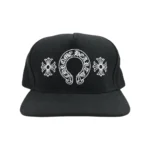 CHRM HRTS Horseshoe Denim Baseball Hat Black