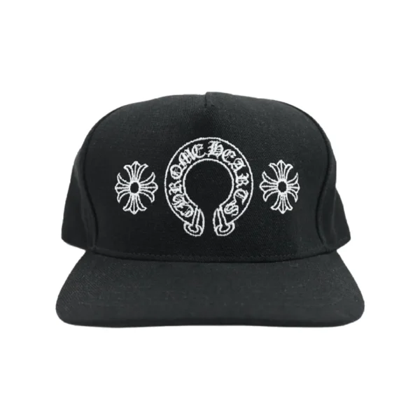 CHRM HRTS Horseshoe Denim Baseball Hat Black