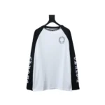 CHRM HRTS Horseshoe Neck Logo Long-Sleeve T Shirt Black White