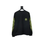 CHRM HRTS Lemon Green Horseshoe Floral Long Sleeve T Shirt Black