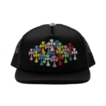 CHRM HRTS Multi Color Crosses Trucker Hat Pure Black