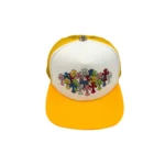 CHRM HRTS Multi Color Crosses Trucker Hat Yellow