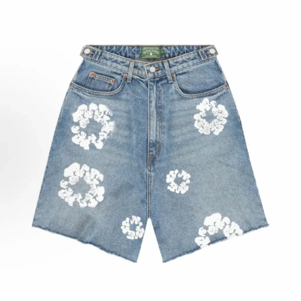 DT x LVS Cotton Wreath Jean Short Light Wash