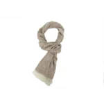 GG Double-Faced Jacquard Velvet Fringe All-Over Logo Print Scarf Khaki