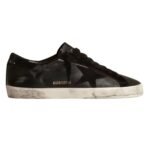 GG Men’s Super-Star in black nappa with black suede star and heel tab