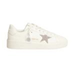 GG Purestar sneakers in white leather with silver-colored crystal star