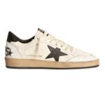 GG Sneaker Ball Star donna in suede nero con stella in pelle bianca e talloncino in pelle nera