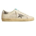 GGS white leather and suede with silver and gold leather star