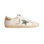 GGS Suede Star and Platinum Snake Print Leather Heel Tab