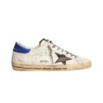 GGS sneakers with black snake-print leather star and blue leather heel tab