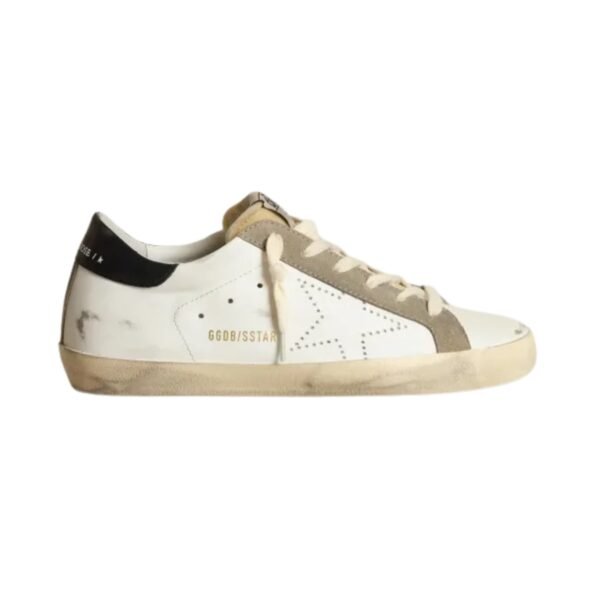GGS sneakers with perforated star and glossy midnight-blue leather heel tab
