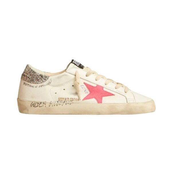 GGS with fluorescent lobster suede star and glitter heel tab