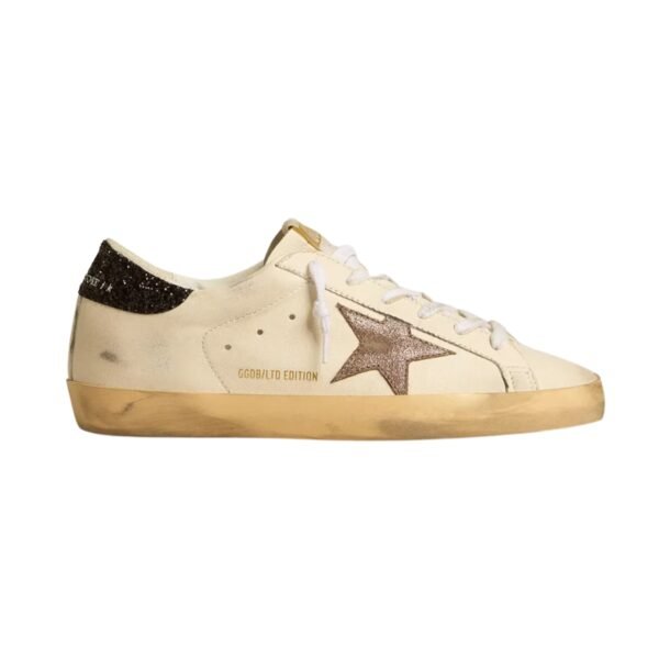 GGS with laminated leather star and black glitter heel tab