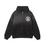 HLSTR Black Logo Full Zip Hoodie